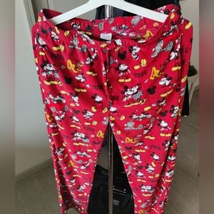 Disney Mickey Mouse Fleece Bottoms Size XL